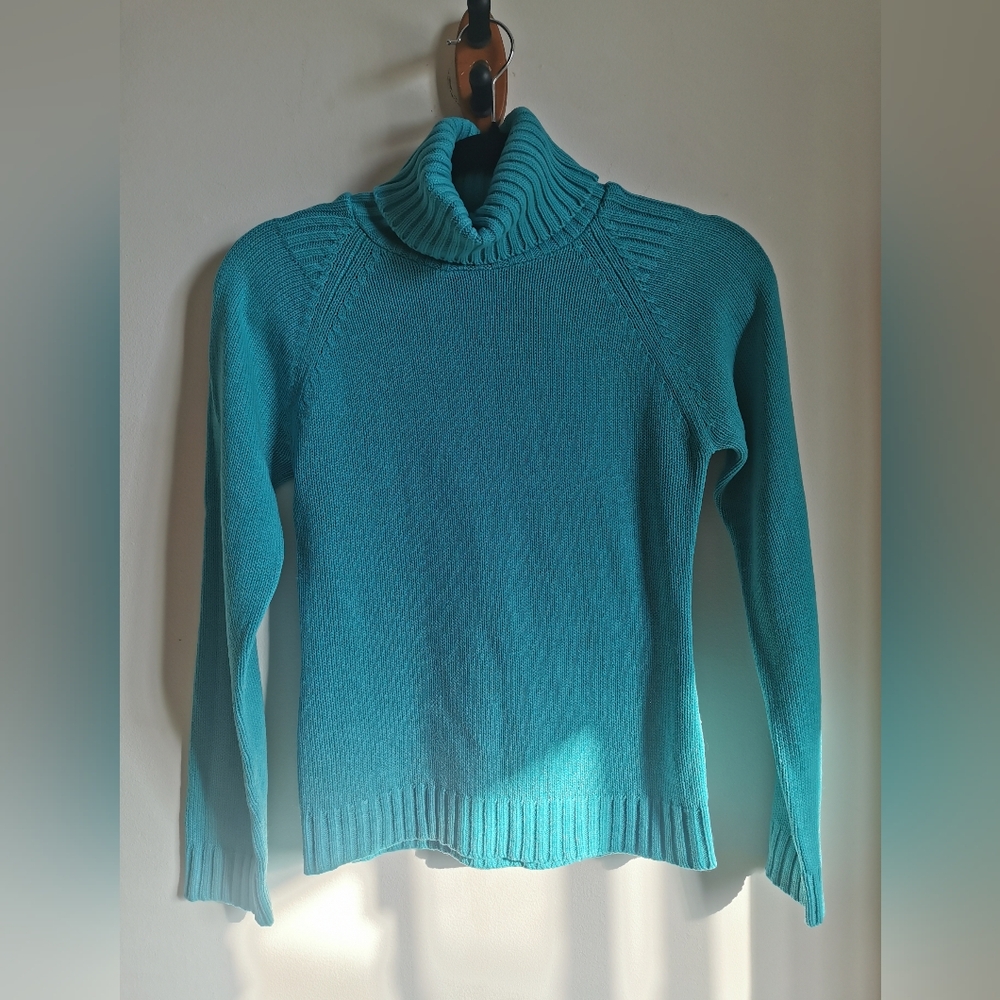 Vintage Ksimeroni Teal Knit Turtleneck